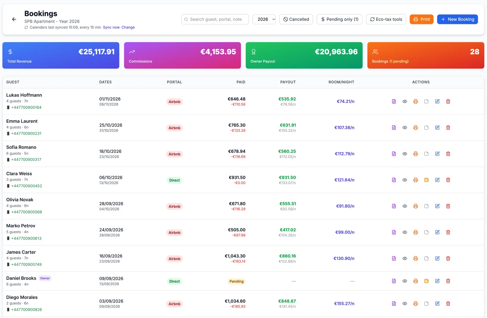 EasyRentFlow product interface showing the main application features
