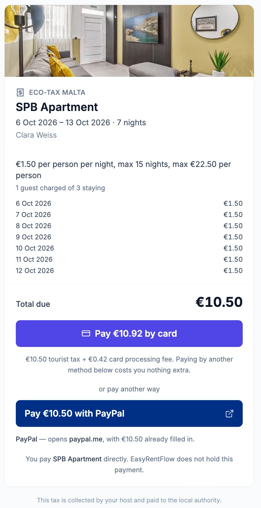 Guests Pay the Tourist Tax Online